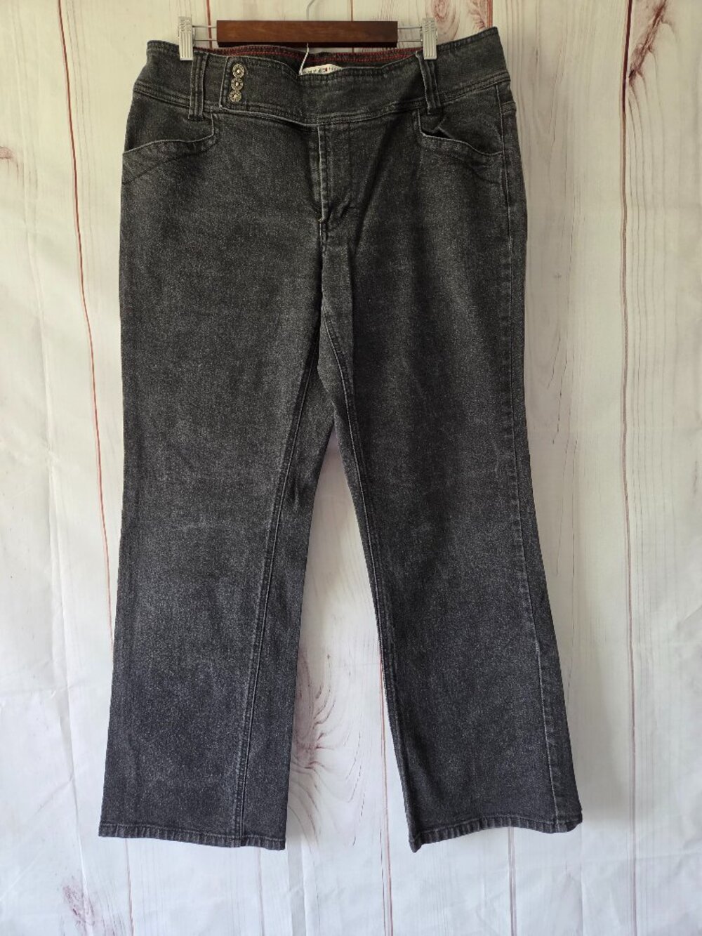 Tommy Hilfiger Hipster Bootcut Jeans Women’s 16, Tall, Black, acid wash jeans